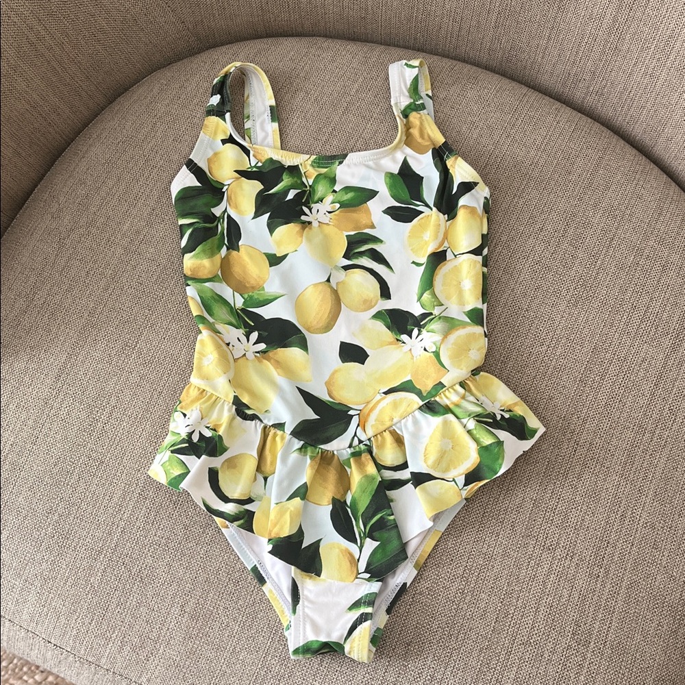 Beach Riot Swimsuit One Piece lemons ruffle size 3/4